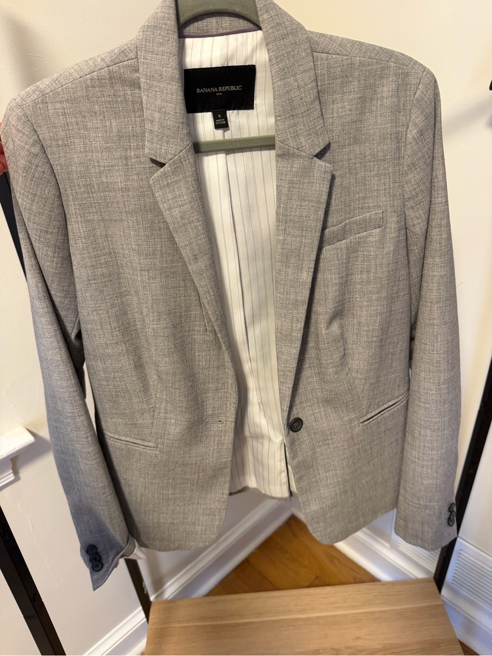 Banana Republic Light Gray Women's Textured Blazer